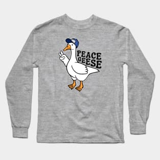 Peace Geese Silly Goose with Hat Long Sleeve T-Shirt